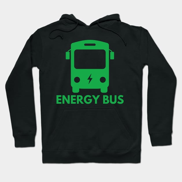 Energy Bus - Green Electric Bus Frontal View Hoodie by Double E Design